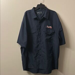 Antigua Navy Blue Braves Logo 3XL Shirt